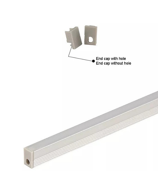 Slim LED channel for display case lighting with PC diffuser