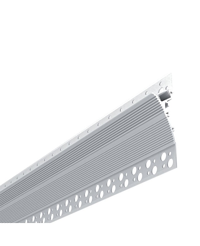 Plaster-in LED strip light channels for cove lighting