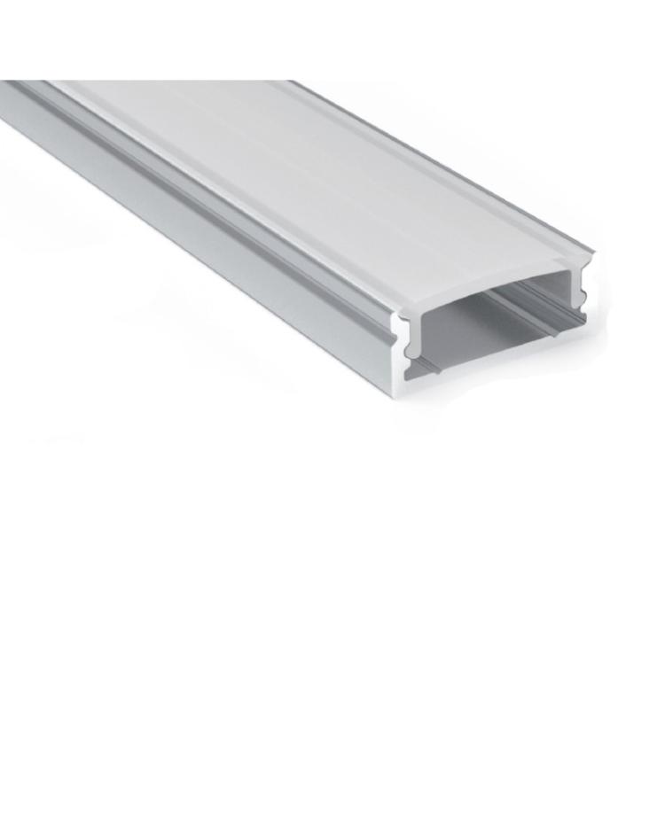 LED Aluminium Profile Recessed Anodized SILVER Transparent Cover End Caps 0.5m 