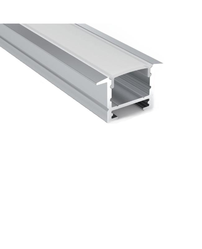 18.5mm Recessed Aluminum Strip Lighting Diffuser Connectable