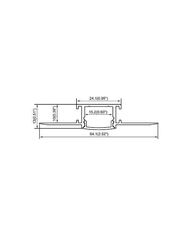 The dimension of drywall LED strip light profile with flange