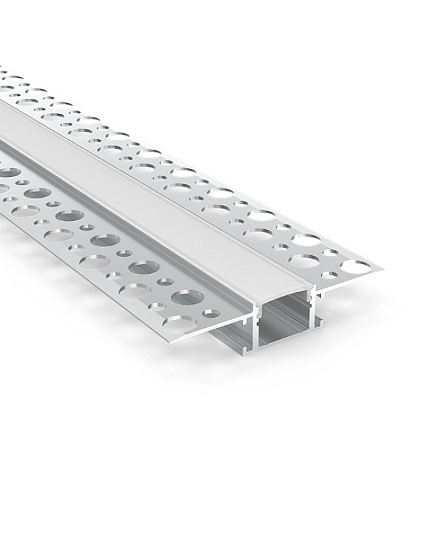 Trimless recessed LED aluminum strip light channels for drywall