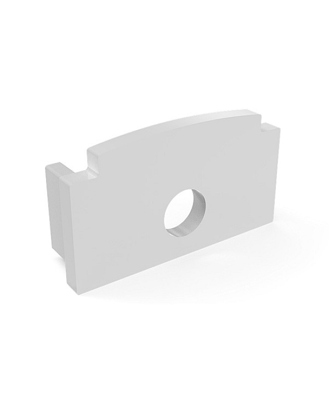 Gypsum board flush mount LED extrusion end caps with wire holes