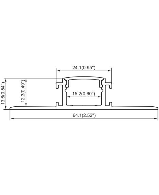 recessed led diffuser profile for drywall ceiling