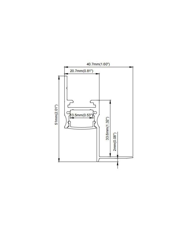 Trimless Recessed Low Glare Aluminum Led Strip Light Mounting Channels With Regressed Cover