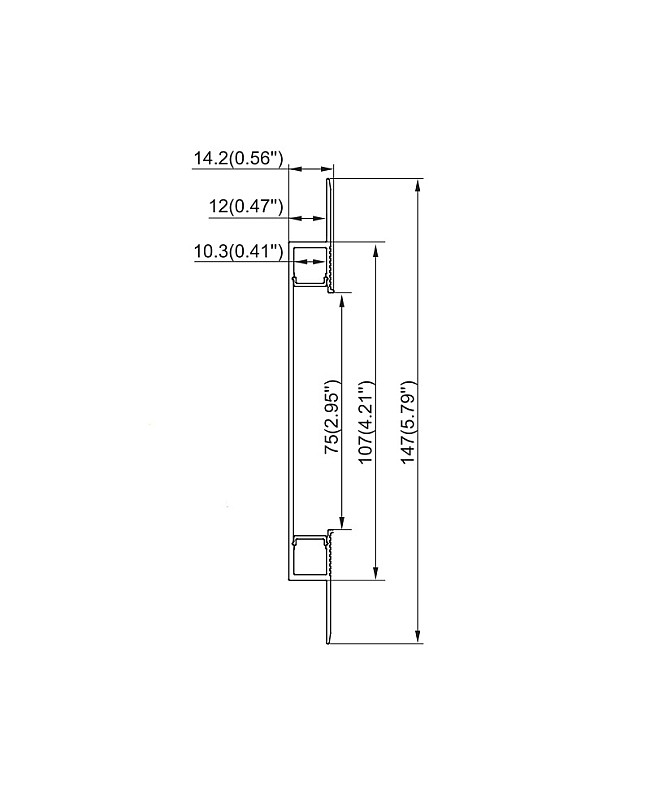 The dimension of tirmless plaster-in LED profiles