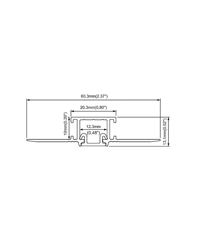 The demension of aluminum LED light tracks