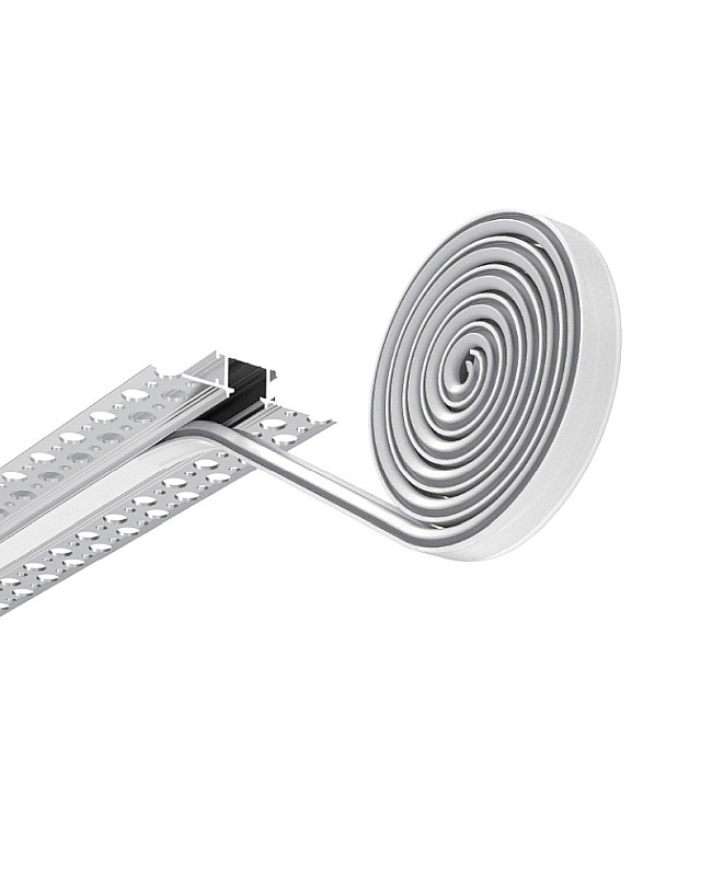 The LED strip tracks come woth 20 meters long bendable diffusers