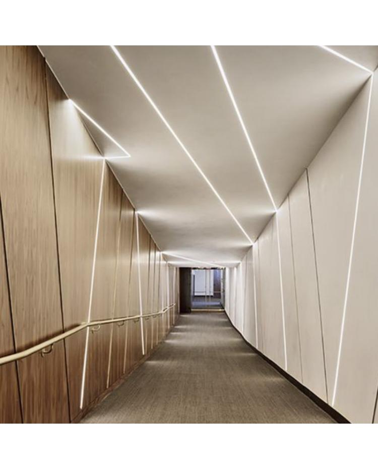 Recessed LED Strip Light Tracks With Long Flange For Wall