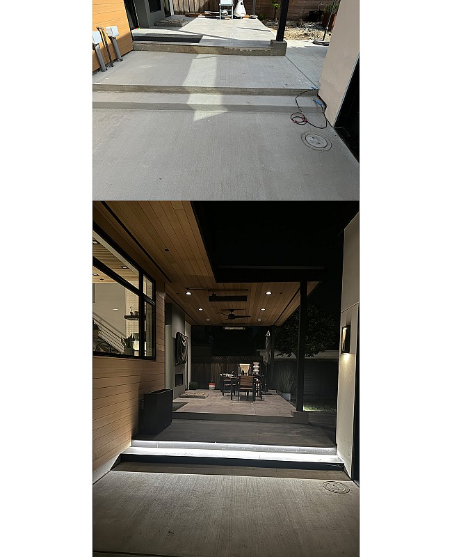 Stair nosing lighting LED channels installed on passageways