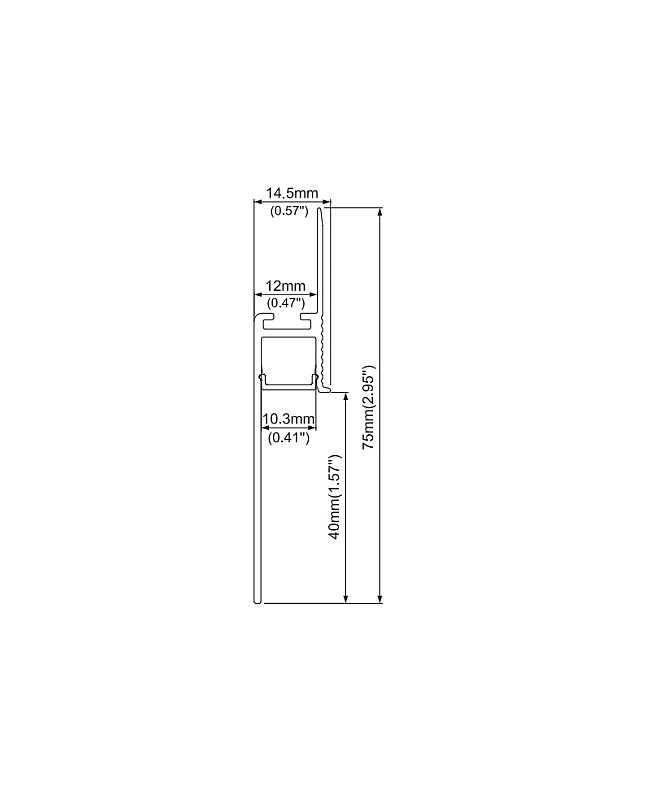The dimension of skirting lighting LED profiles
