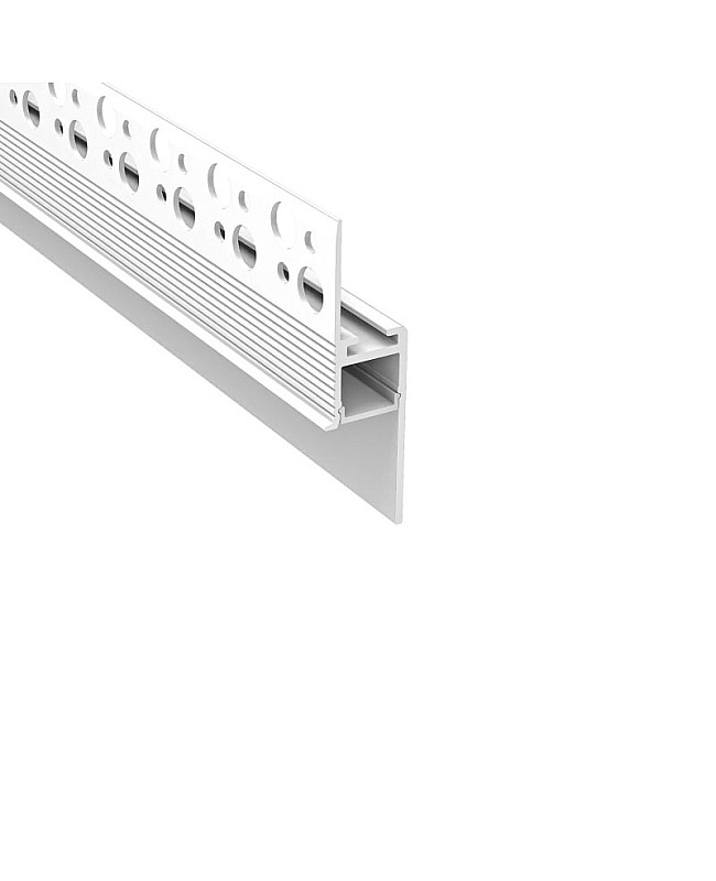 Plaster-in LED skirting board profile for 1/2 inch drywall