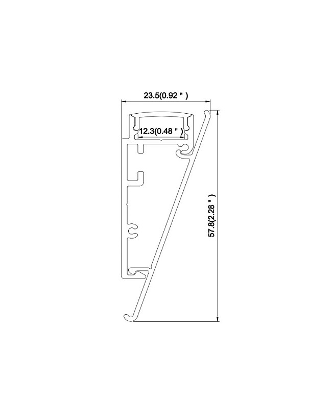 The dimension of aluminum crown molding with LED lights