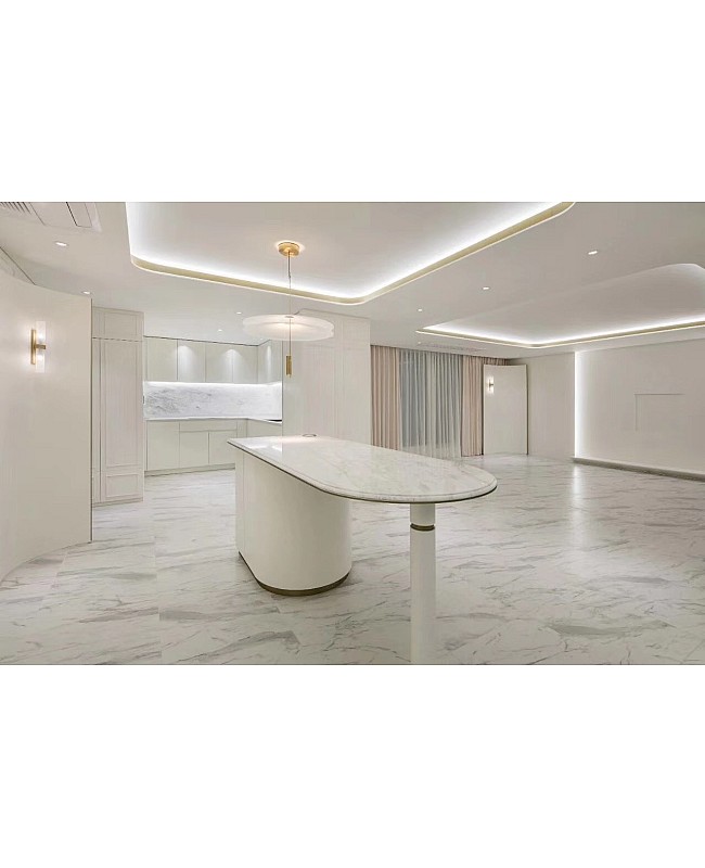 The plaster-in LED channels are used for cove lighting on the ceiling