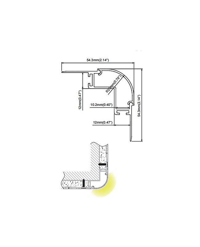 The size of crner plaster In LED channel and where you can install.