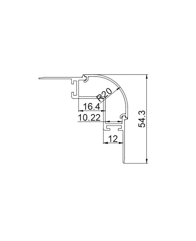 The demension of the mud-in outside corner LED channels