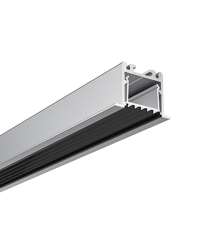 The recessed LED channels with anti-glare diffusers 