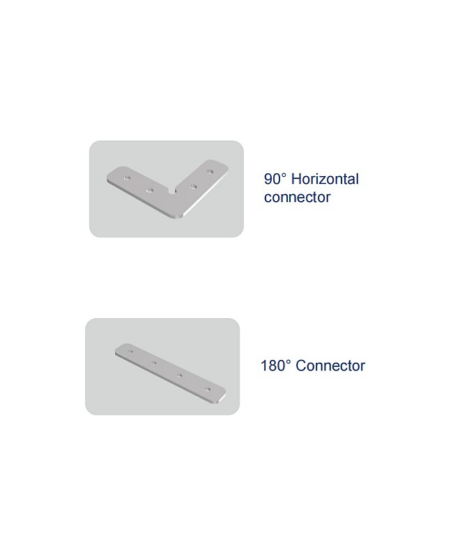 180° and 90° couplers are available for angled or straight connections.