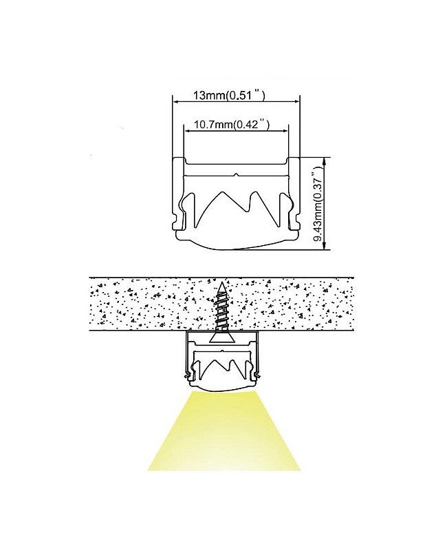 The dimension of undercabinet lighting LED channels and how to install them.