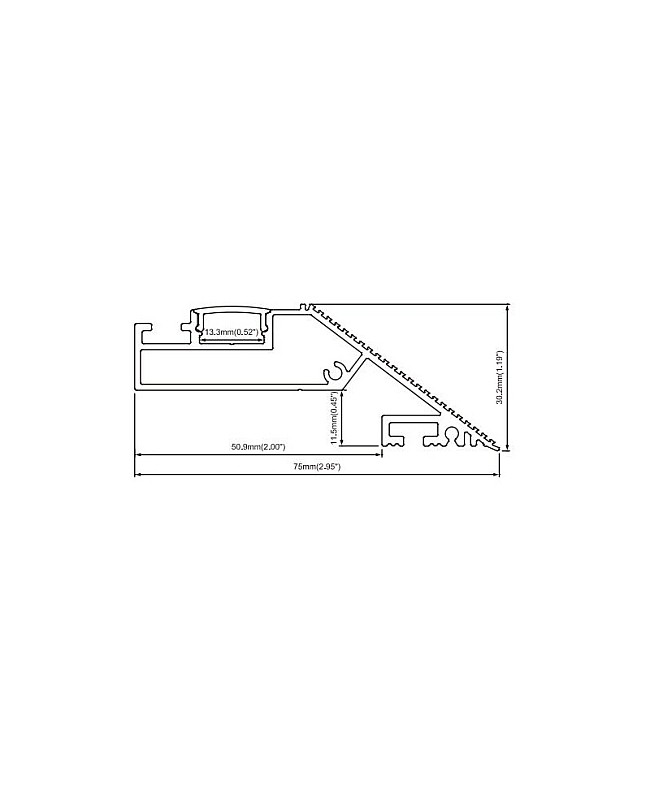 The dimension of drywall surface LED channels for indirect lighting