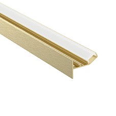 Gold LED strip light channels for tray ceiling lighting