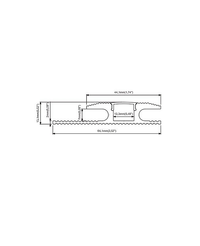 The dimension of LED floor channel for illuminated carpet joints