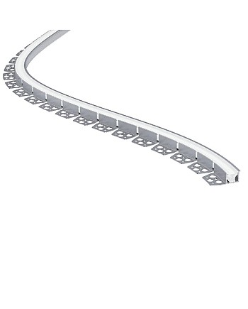 Side bending plaster in LED strip channels for cove lighting