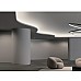 curved plaster in LED aluminum profiles for recessed cove lighting