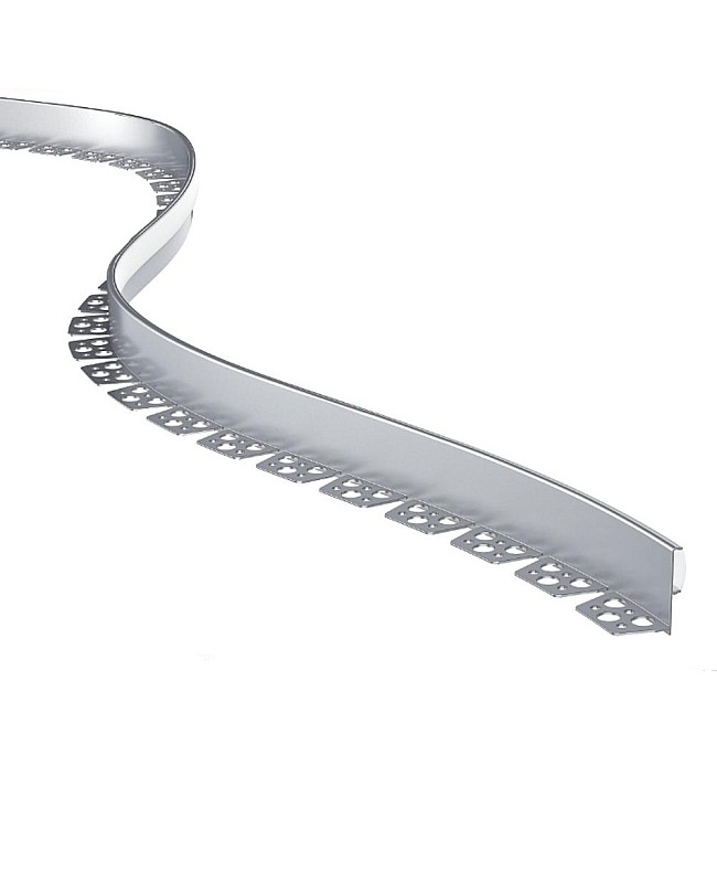 Plasterboard wall edge recessed bendable LED channels