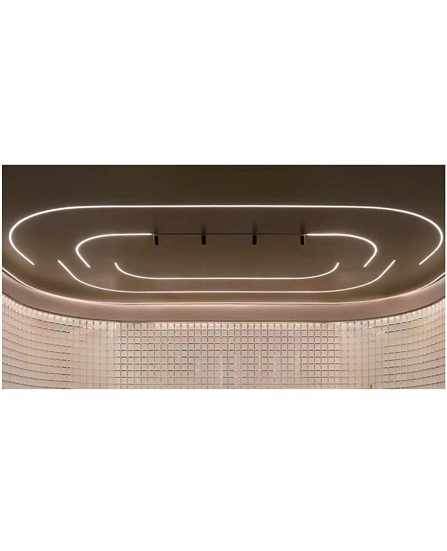 Curved LED profile for ceiling lighting