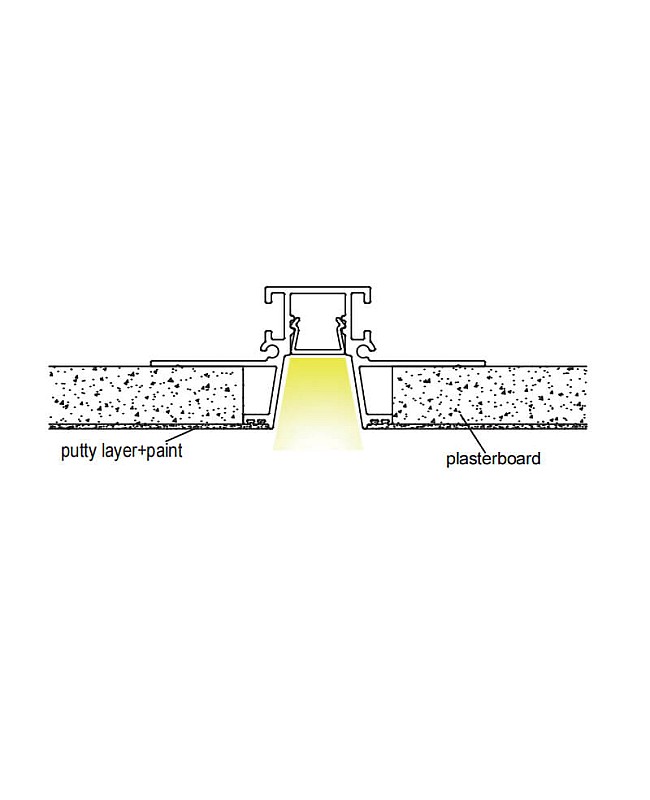 The installation of regressed cover LED channel