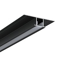 Black recessed LED channel for wood veneer panels