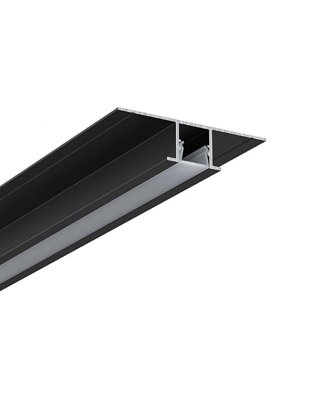 Black recessed LED channel for wood veneer panels