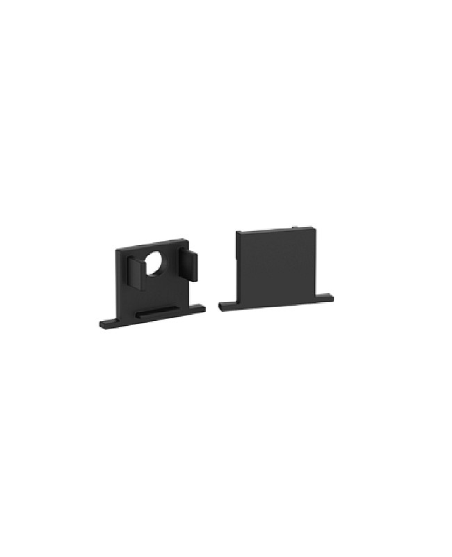 End caps for black recessed LED channels
