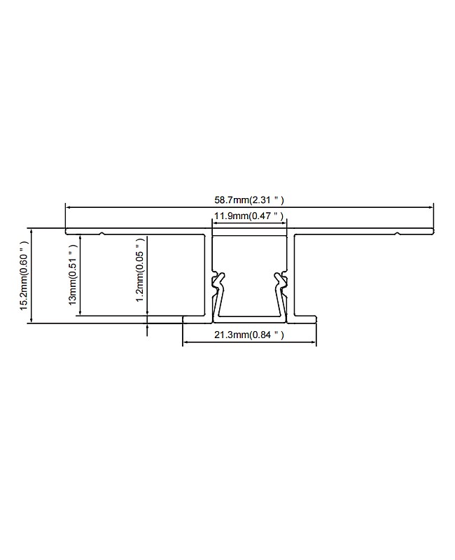 The size of recessed LED extrusion for wood veneer panel
