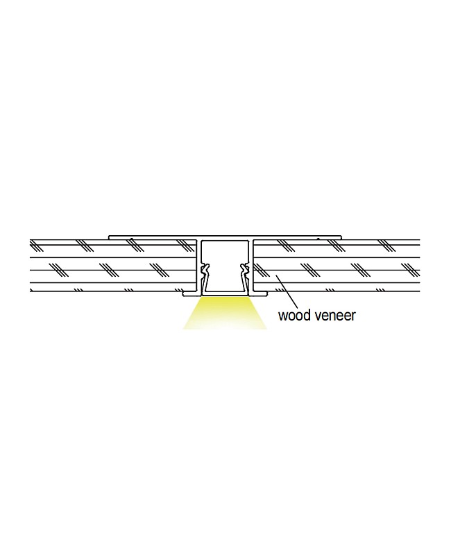 black flush mount LED channel for veneer panels