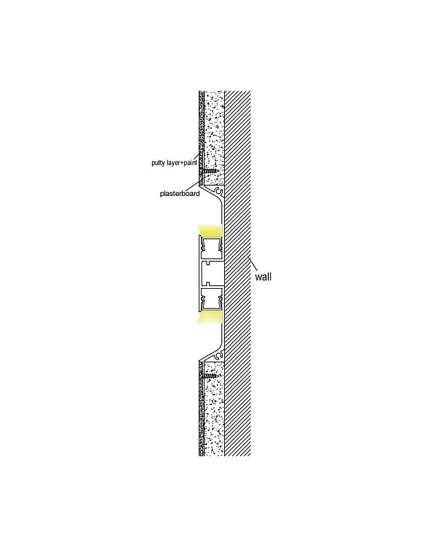 The lighting direction of plaster-in accent light LED profiles