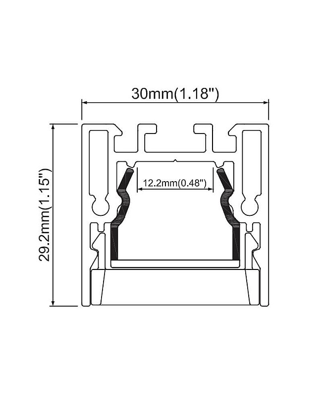 Anti-glare LED channel with PC diffused cover