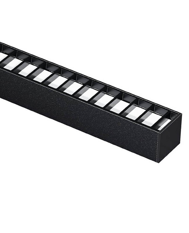 Anti-glare LED strip channel with grille cover