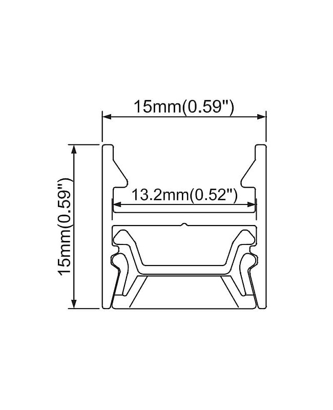 The dimension of surface mount linear LED profile