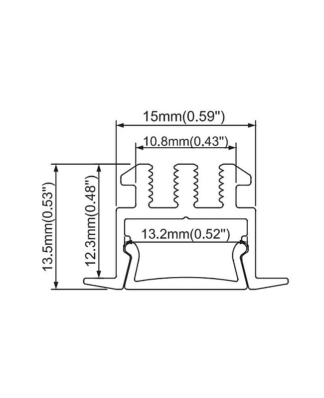 The dimension of small recessed LED profile with anti-glare design