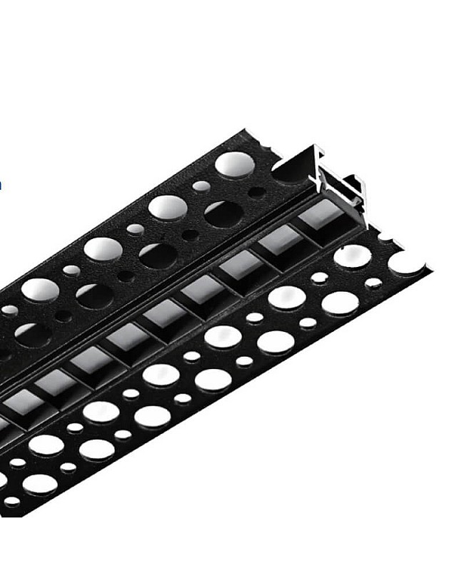 Anti-glare drywall LED channel black