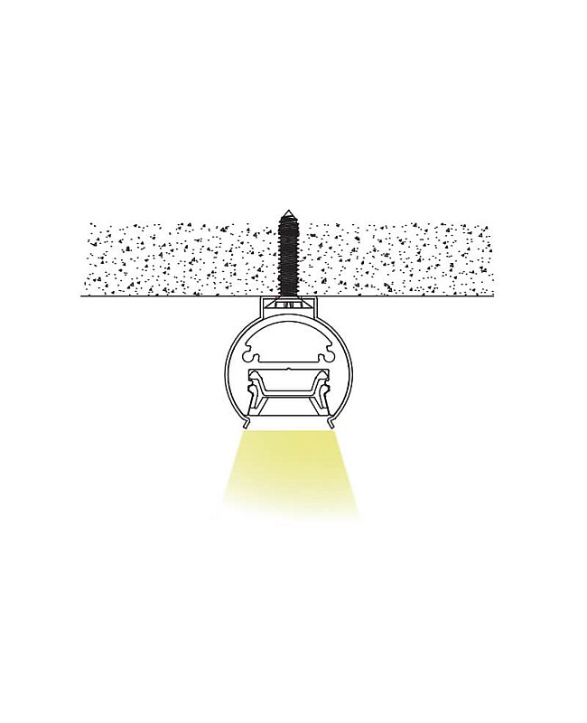 The ceiling installation and lighting direction of black linear LED profiles