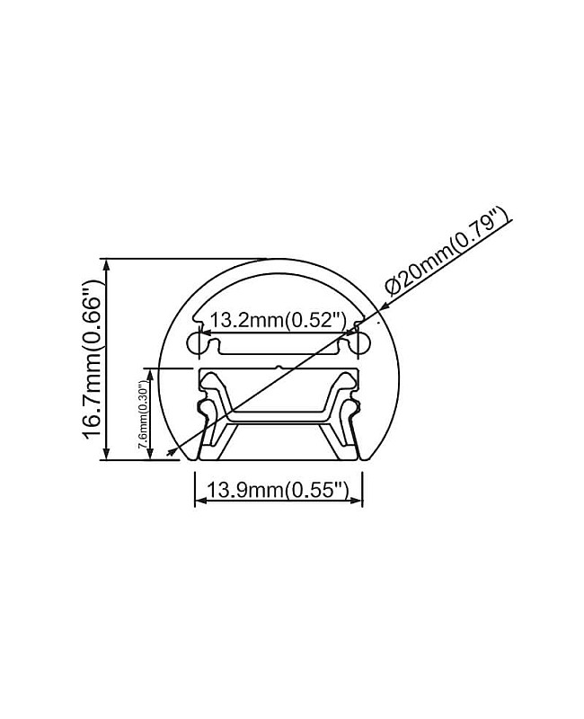 The dimension of pendant aluminum LED linear light channel