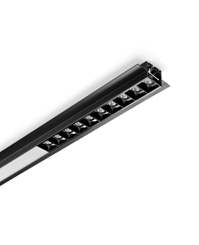 Black Trimless Recessed LED Strip Extrusion For Architectural Lighting