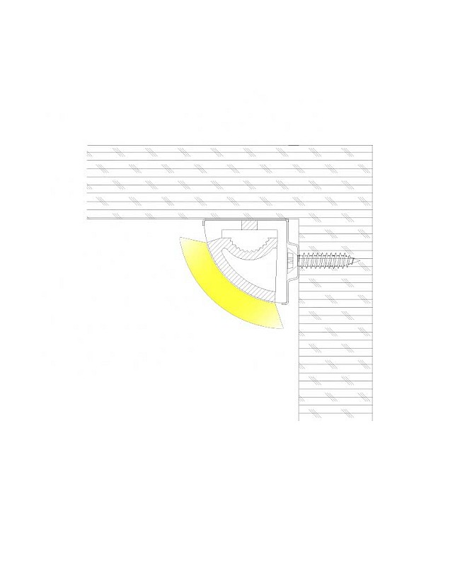 The silicone corner LED channels can be mounted in the corners using metal clips, with lighting at a 45-degree angle.