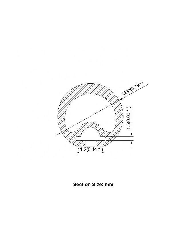 The dimension of flexible bendable silicone LED strip channel