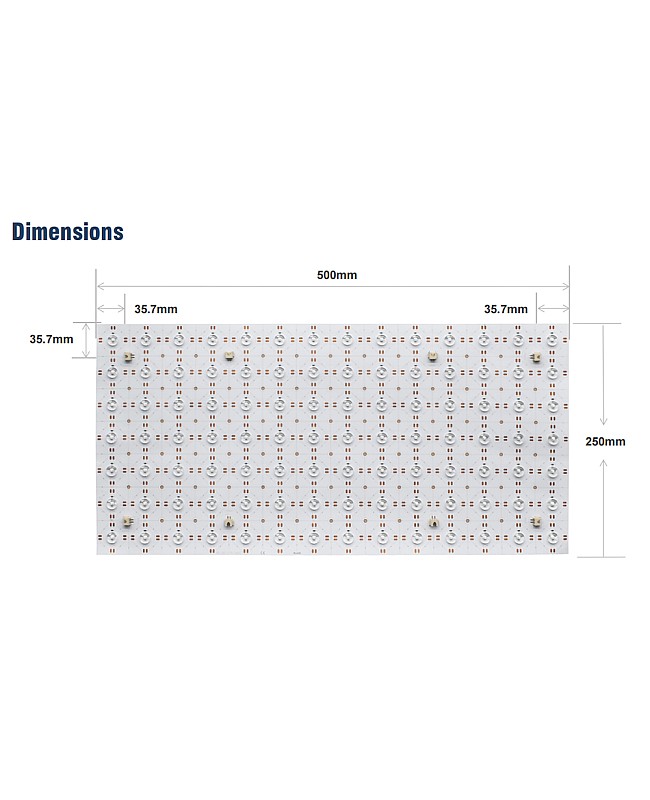 LED Light Sheet With Lens Dimensions