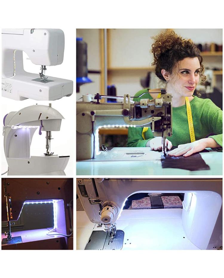 Mobestech 2pcs Sewing Machine LED Light Strips Self-Adhesive Strip Lights 2 Meters 5V USB 6500K