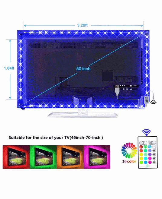 LED Strip Lights For TV With Wifi LED Controller